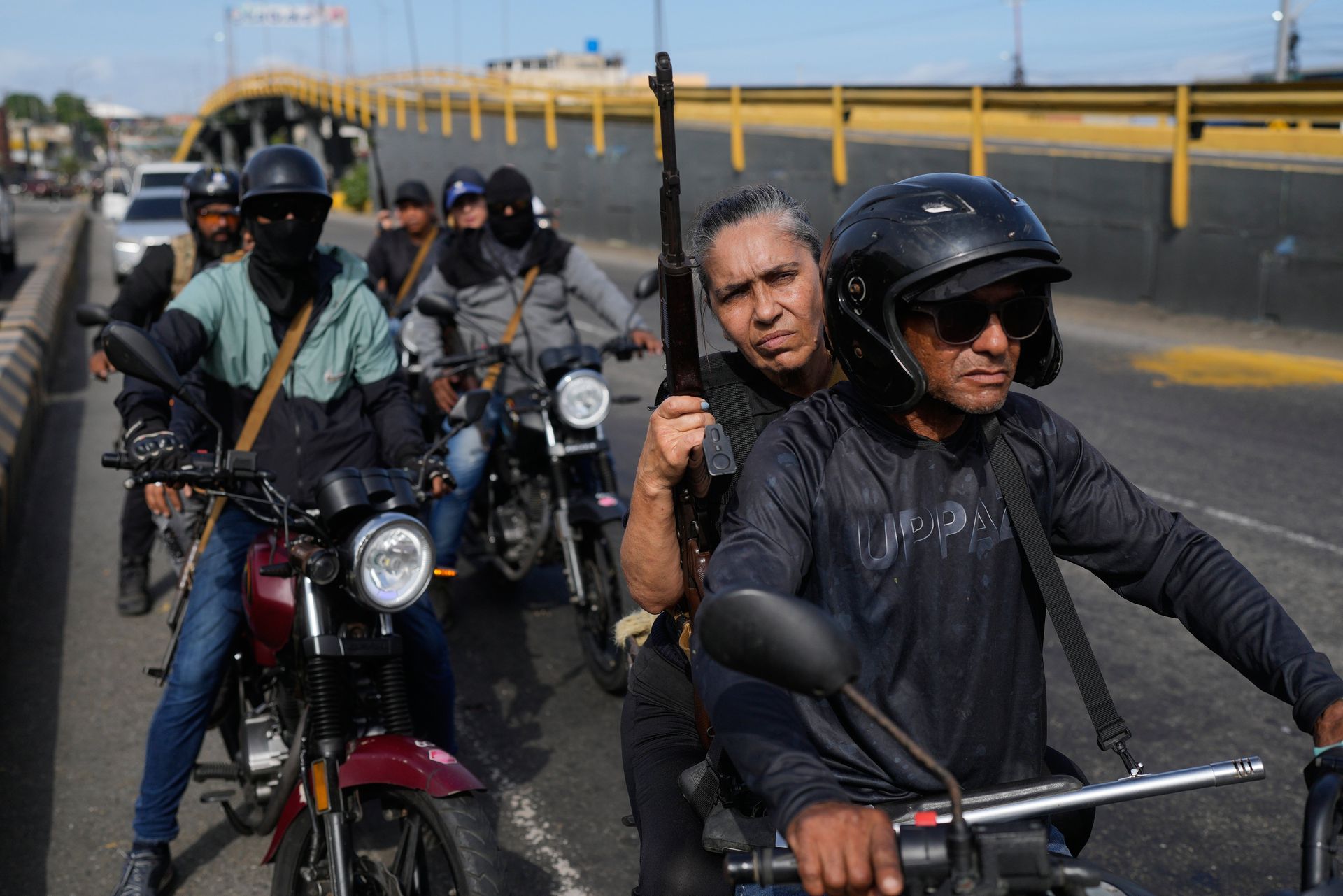 'Colectivos', regime gangs of armed men on motorcycles.