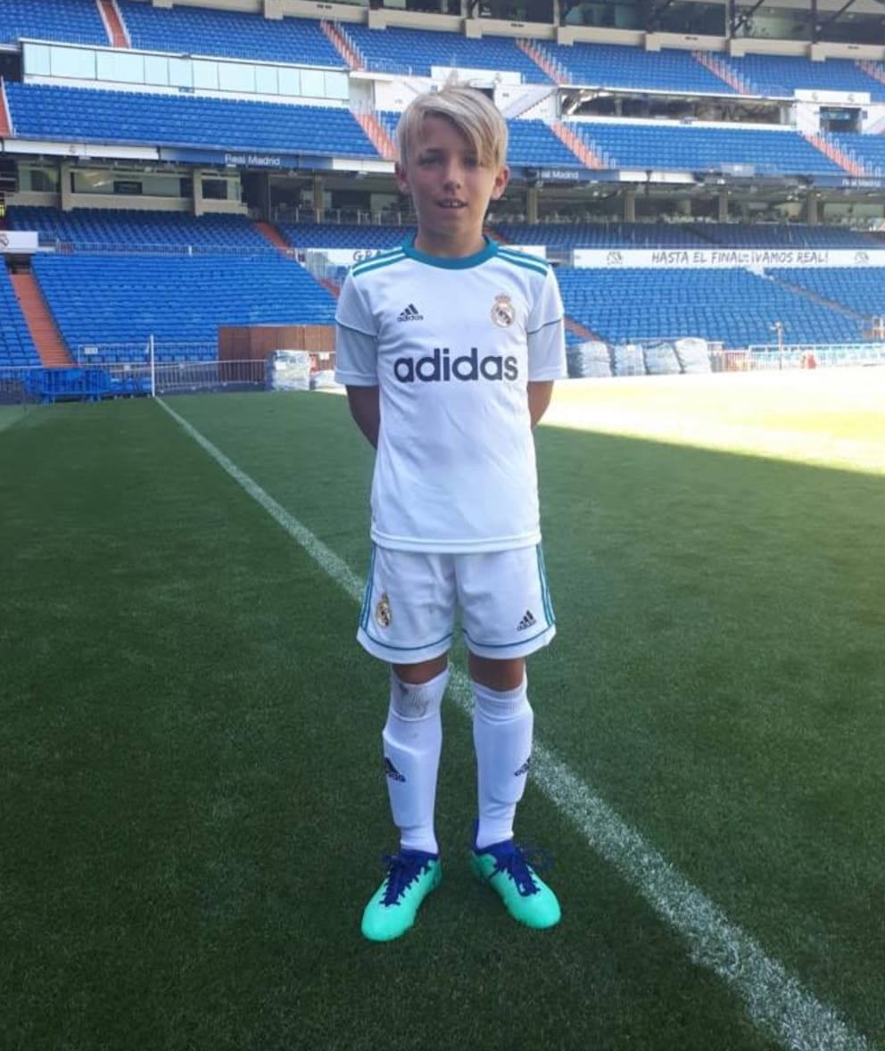 Juni 2018: Lennart Karl (damals 10 Jahre alt) im Estadio Santiago Bernabéu