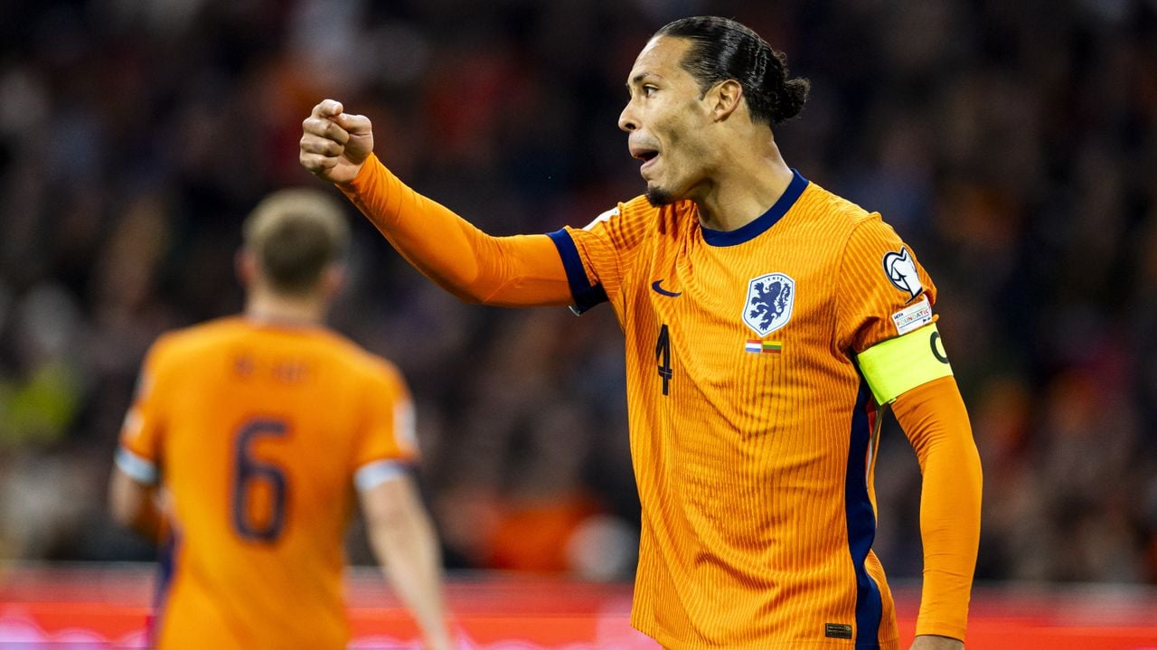 Virgil van Dijk: happy with the record, the victory and the qualification for the World Cup (photo: ANP).