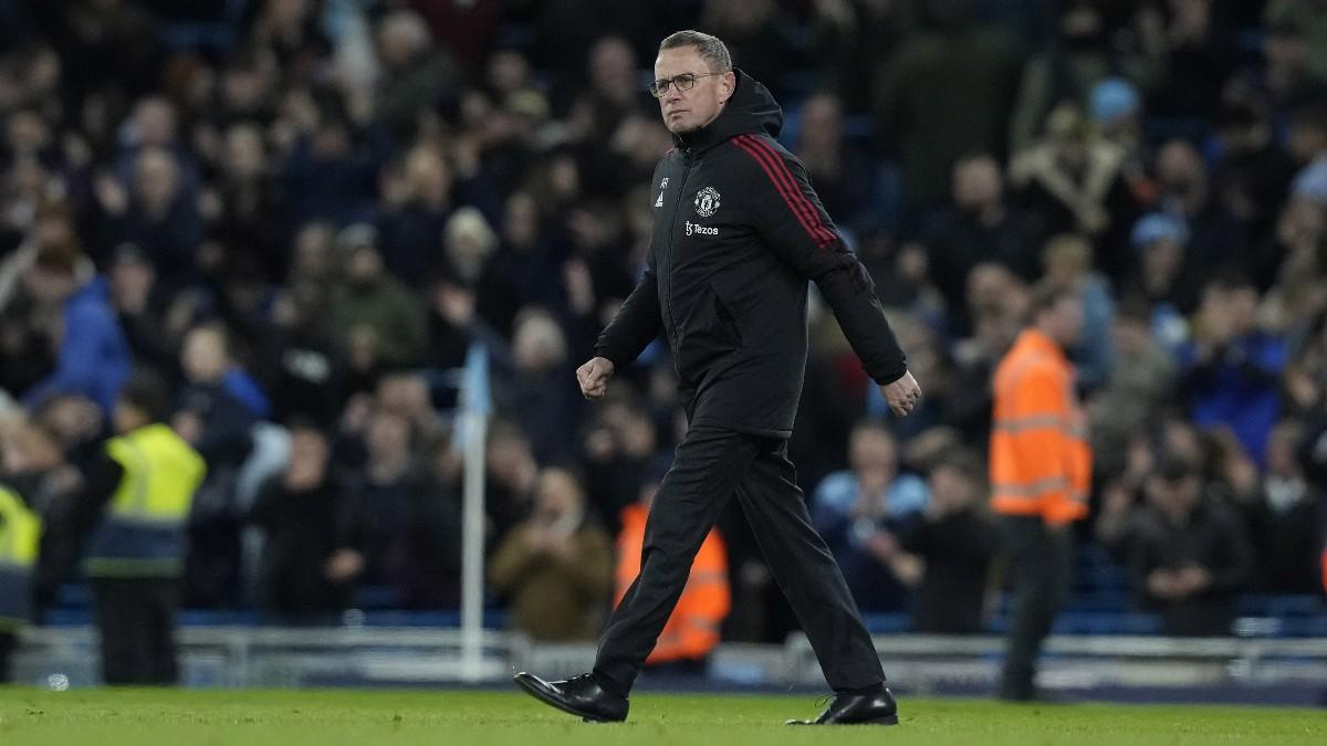 Ralf Rangnick in a match with Manchester United