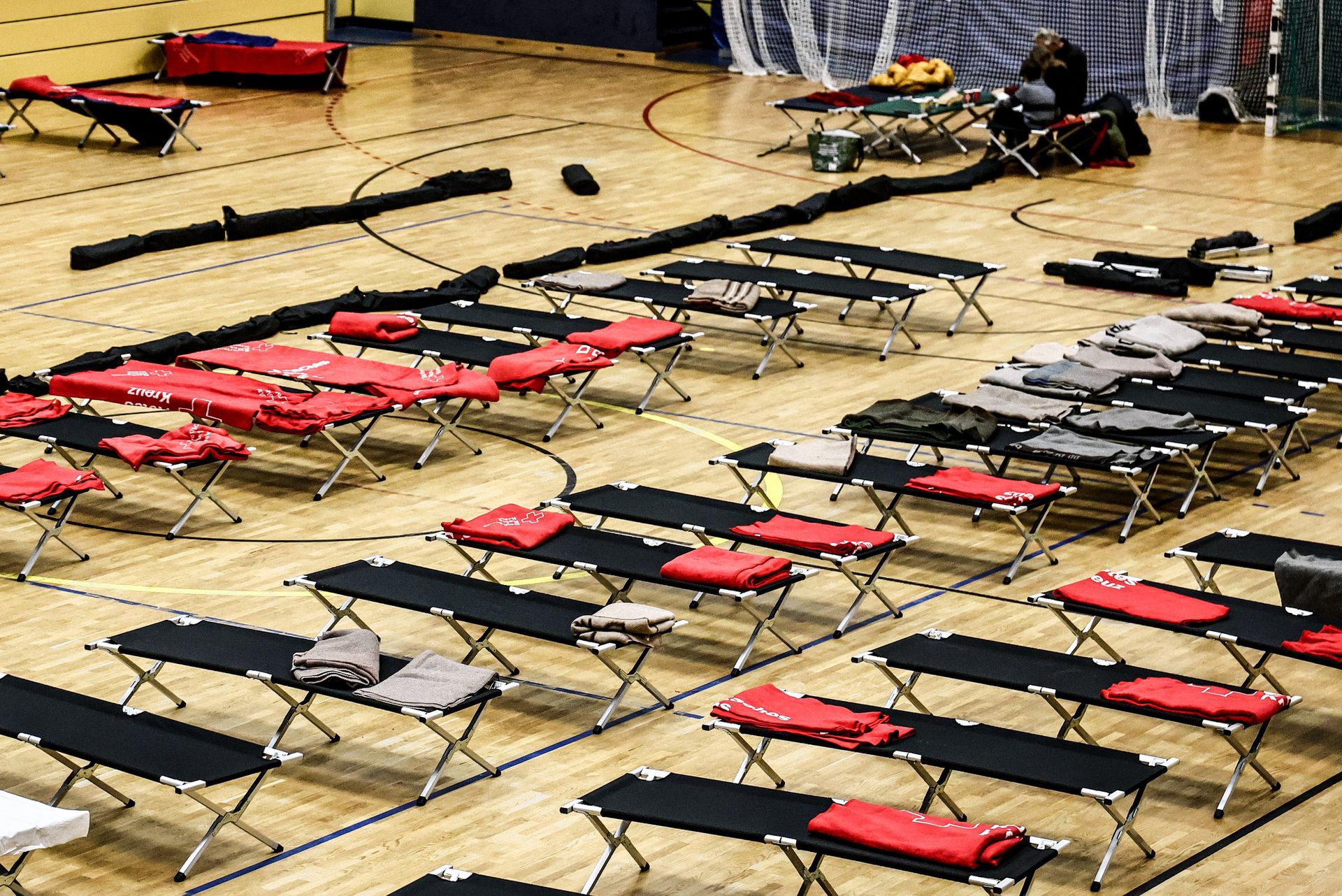 Emergency shelter from the German Red Cross during a major power outage in southwest Berlin on Sunday.