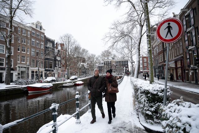 Amsterdam in the snow. 
