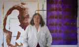 Beatriz González in her studio in Bogota 