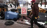 Protesters opposing the presence of ICE immigration police after the shooting death of Renee Nicole Good have set up barricades in Minneapolis.