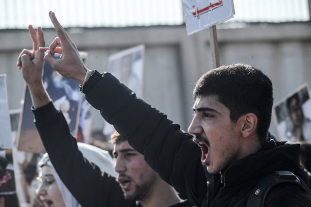 In the Syrian city of Qamishli, on the border with Turkey, Kurds demonstrated against the violence in Aleppo on Thursday.