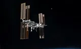 Space Station ISS as seen from the Space Shuttle Atlantis on July 19, 2011.