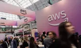 An Amazon Web Services stand during the Hannover Messe in Germany. Photo EPA/HANNIBAL HANSCHKE 
