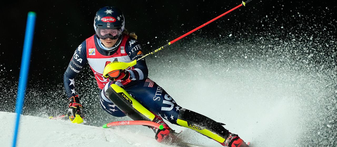 The American Mikaela Shiffrin at the slalom in Flachau