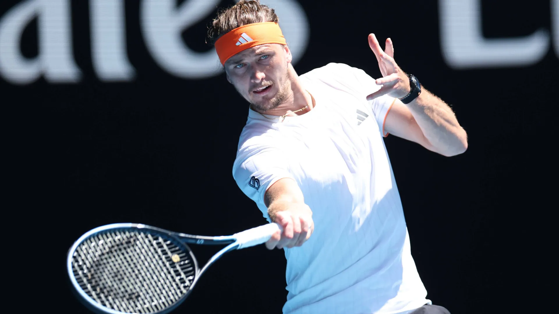 Fully focused: Alexander Zverev in the match against Carlos Alcaraz. Fully focused: Alexander Zverev in the match against Carlos Alcaraz.