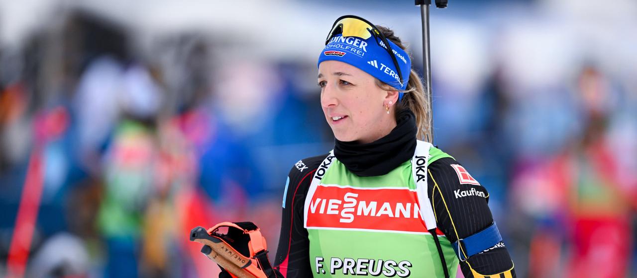Franziska Preuß during training in Ruhpolding