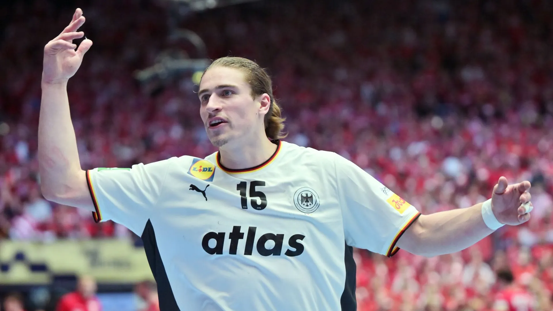 Dissatisfied with himself: Germany's playmaker Juri Knorr. Dissatisfied with himself: Germany's playmaker Juri Knorr.