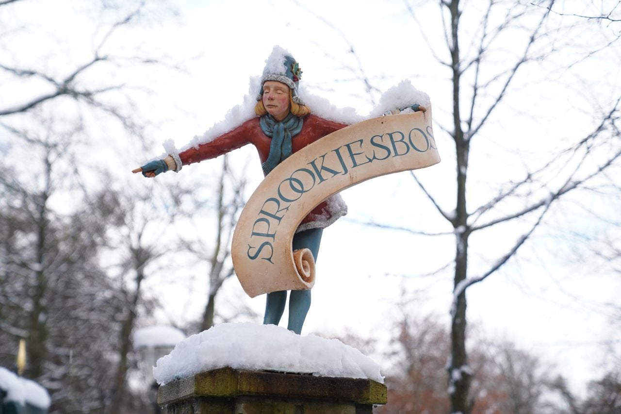 A white layer of snow in the Fairytale Forest of Efteling (photo: Bart Meesters/Heitink Press Agency).