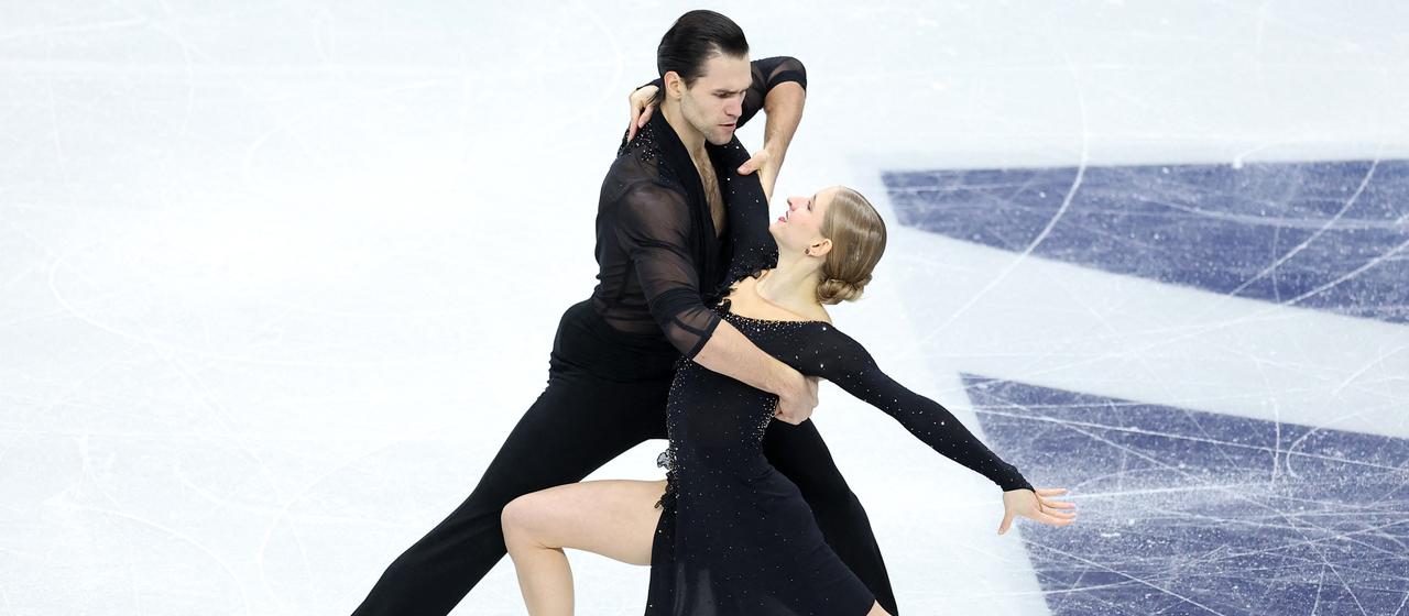 Minerva Hase and Nikita Volodin at the European Championships in Sheffield