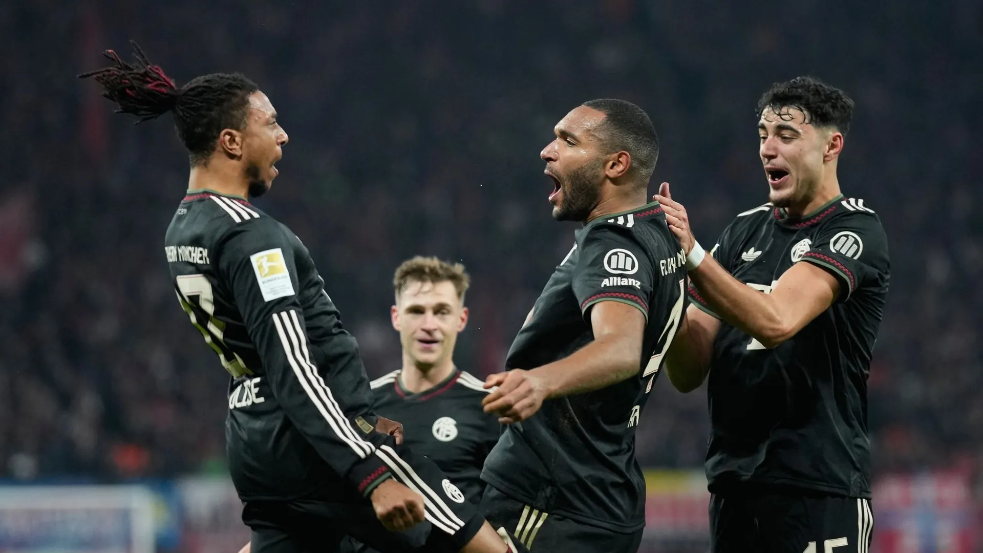The Bayern stars celebrate Jonathan Tah's goal (2nd from right): The team also presented itself in gala form in Leipzig. The Bayern stars celebrate Jonathan Tah's goal (2nd from right): The team also presented itself in gala form in Leipzig.