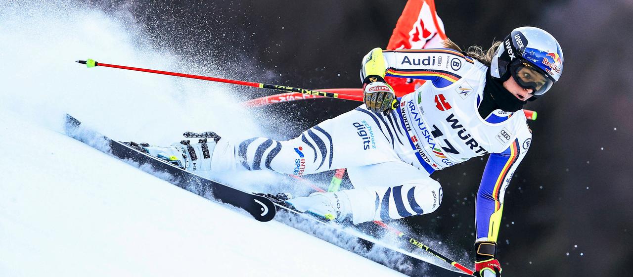 Emma Aicher in the slalom in Kranjska Gora