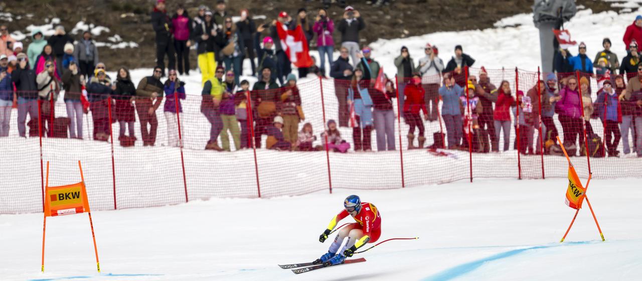 The Swiss Marco Odermatt at the Super-G race in Crans-Montana