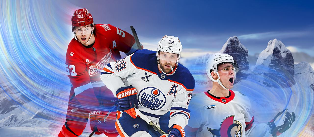Ice hockey graphics - Moritz Seider (l.), Leon Draisaitl (m.) and Tim Stützle