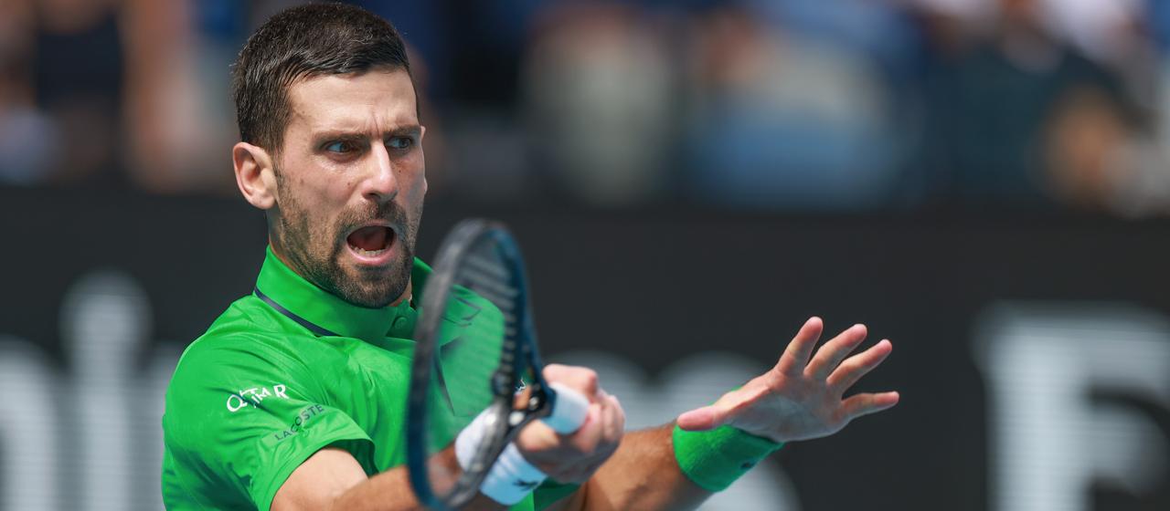 Novak Djokovic in action