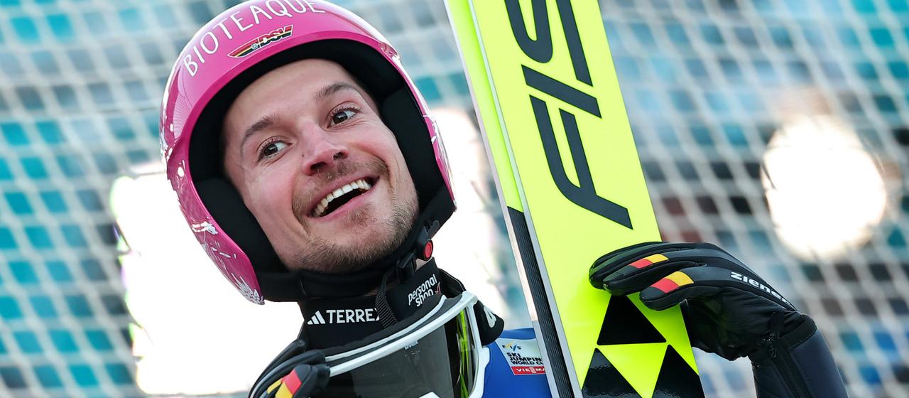 Felix Hoffmann laughs in the finish area