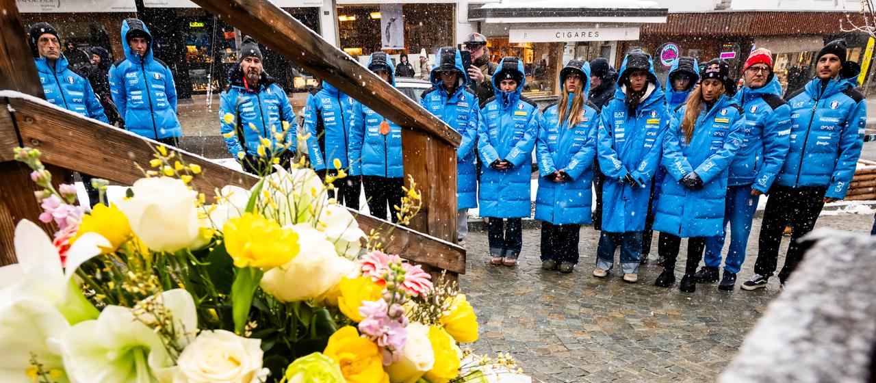 The Italian team remembers the victims of the Crans-Montana fire