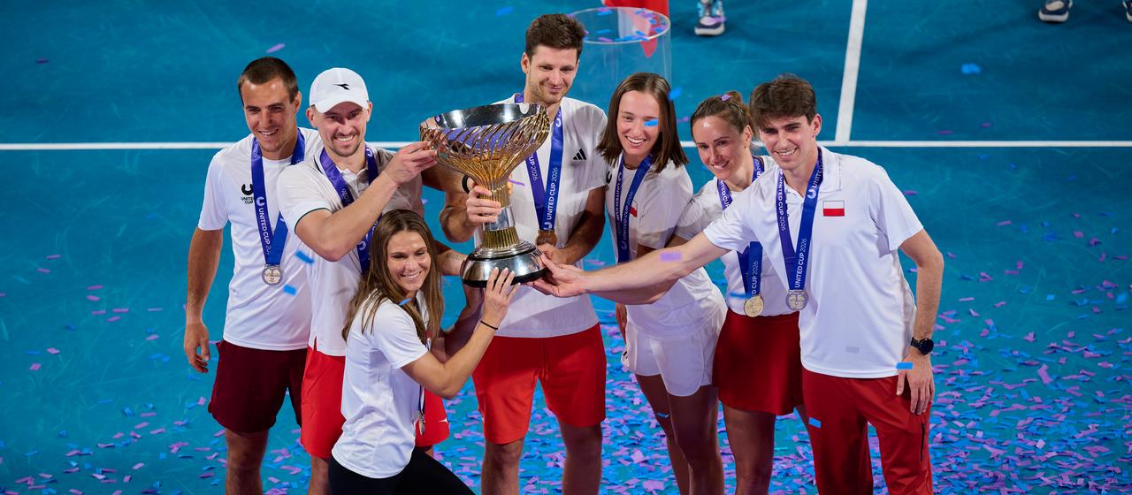 Team Poland celebrates United Cup victory