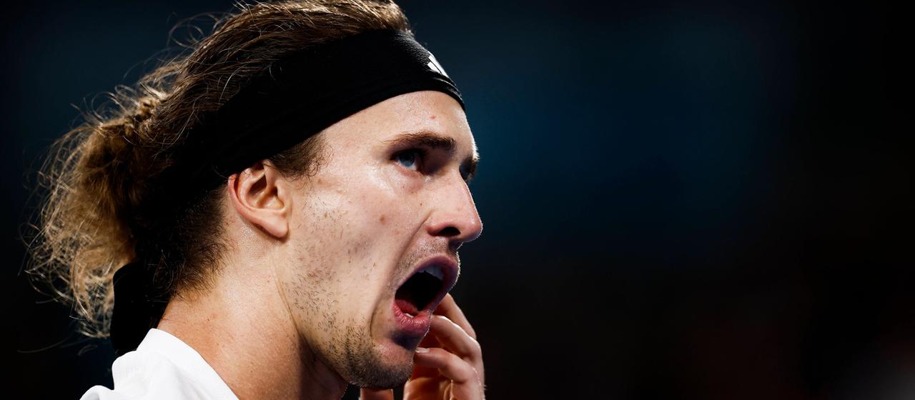 Alexander Zverev in the game against Hubert Hurkacz