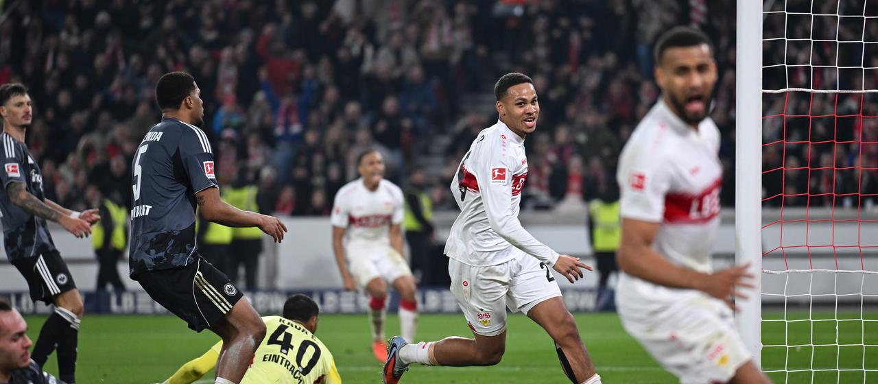 Stuttgart's Nikolas Nartey scores the 3-2 winner 