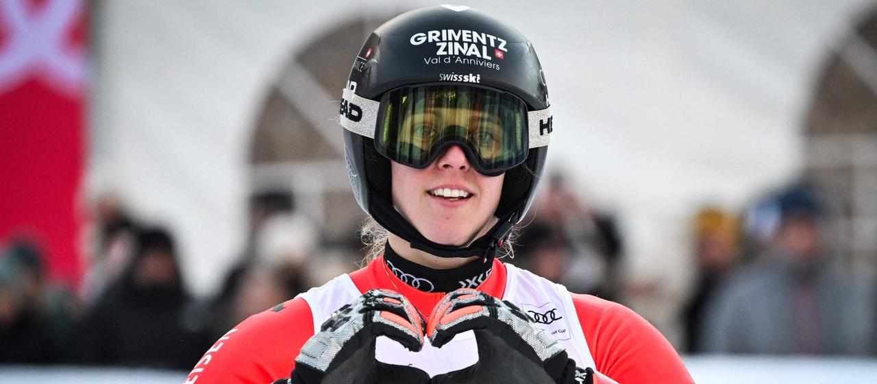 Camille Rast in the giant slalom in Kranjska Gora