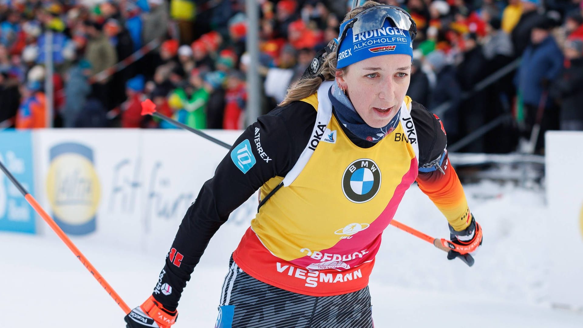 Franziska Preuß at the race in Oberhof last season: This year the biathlon plan will be a bit mixed up.