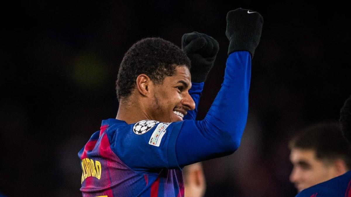 Rashford celebrates his goal