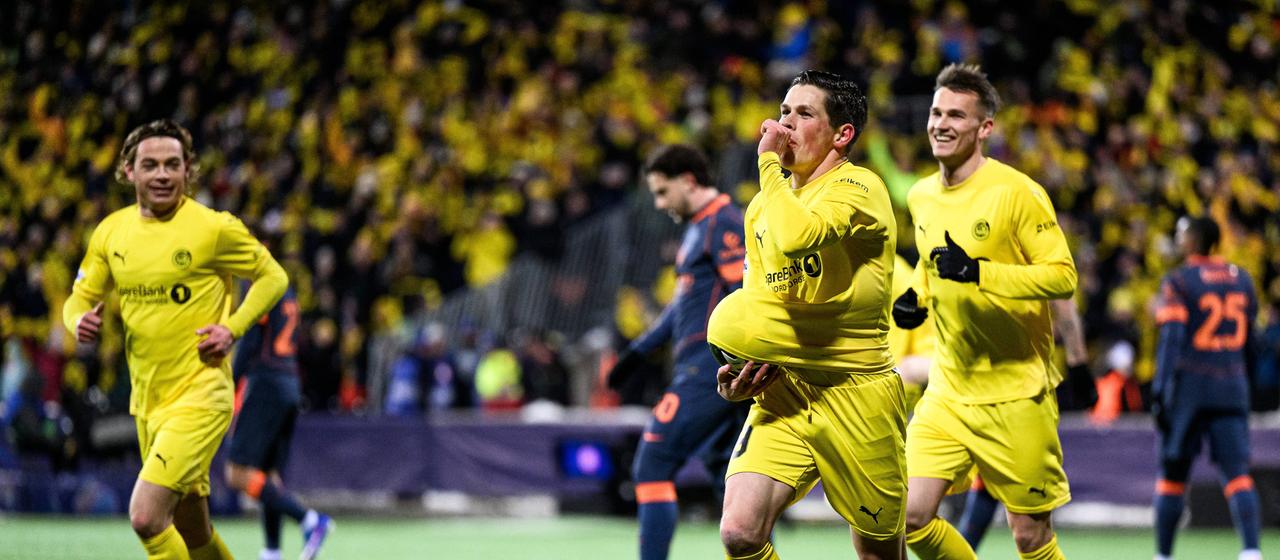 Sondre Brunstad Fet celebrates the goal
