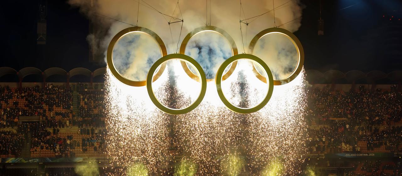 The Olympic rings in San Siro