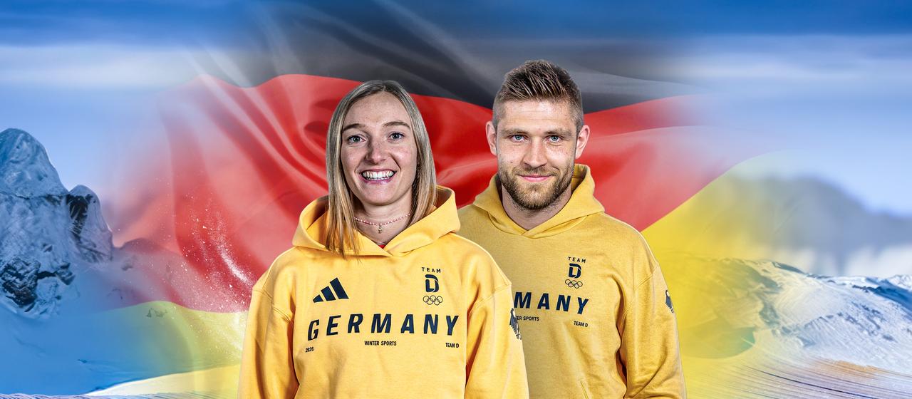 The German flag bearers of the Olympic Games