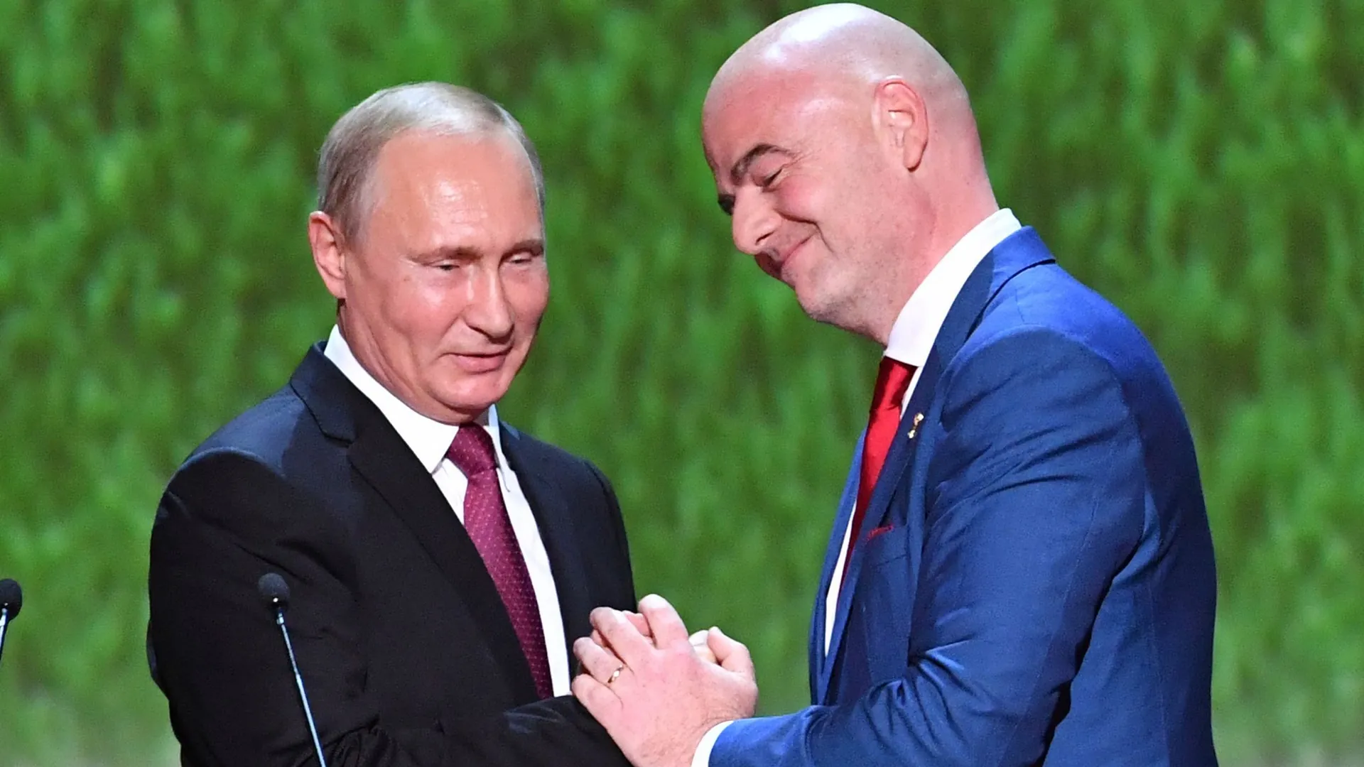 Vladimir Putin and Gianni Infantino
