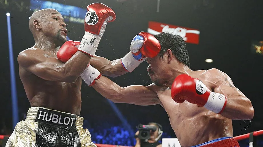 Mayweather (l.) vs. Pacquiao: The fight took place in Las Vegas in 2015. Mayweather (l.) vs. Pacquiao: The fight took place in Las Vegas in 2015.
