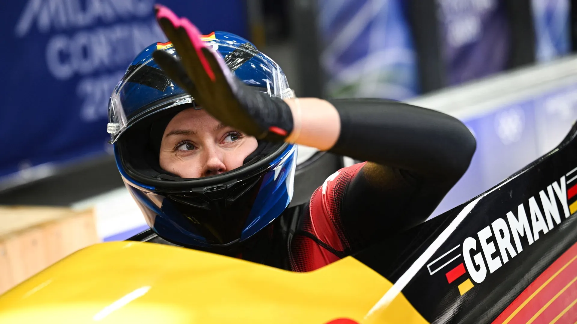 Laura Nolte is reaching for the gold medal in the monobob today.