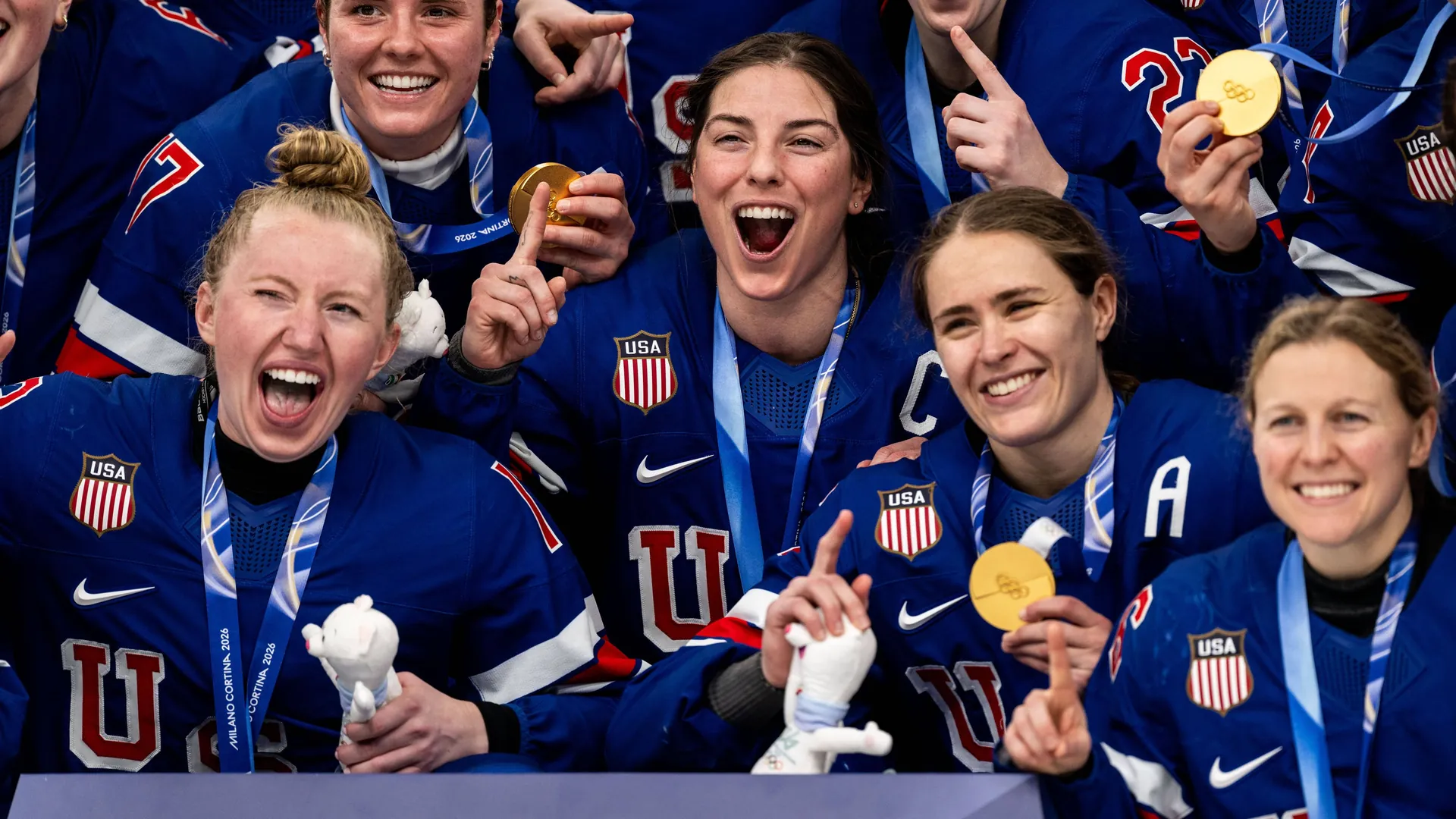 Gold medal celebration: The US women won the ice hockey competition at the Olympic Games. Gold medal celebration: The US women won the ice hockey competition at the Olympic Games.