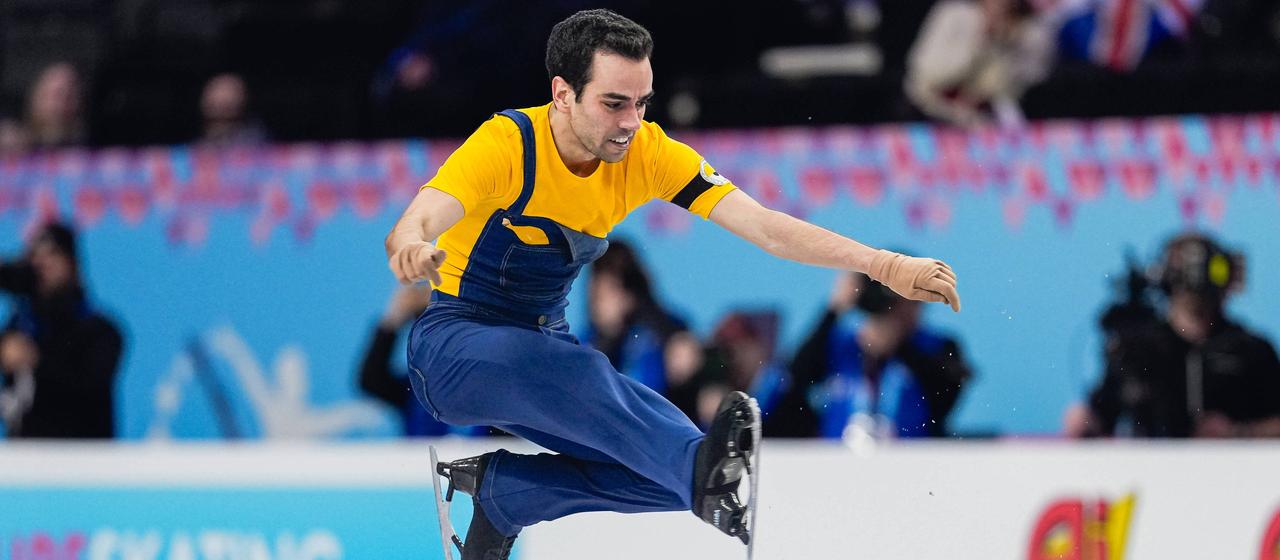 The Spanish figure skater Tomàs-Llorenç Guarino Sabaté in the Minion costume