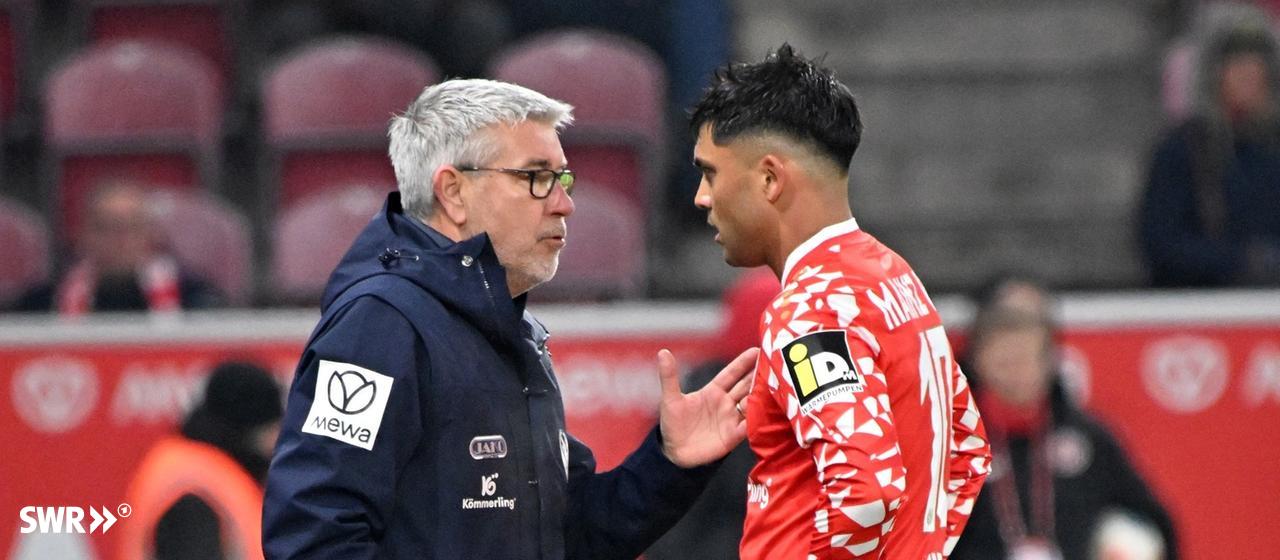 Urs Fischer (left) and Nadiem Amiri from Mainz 05