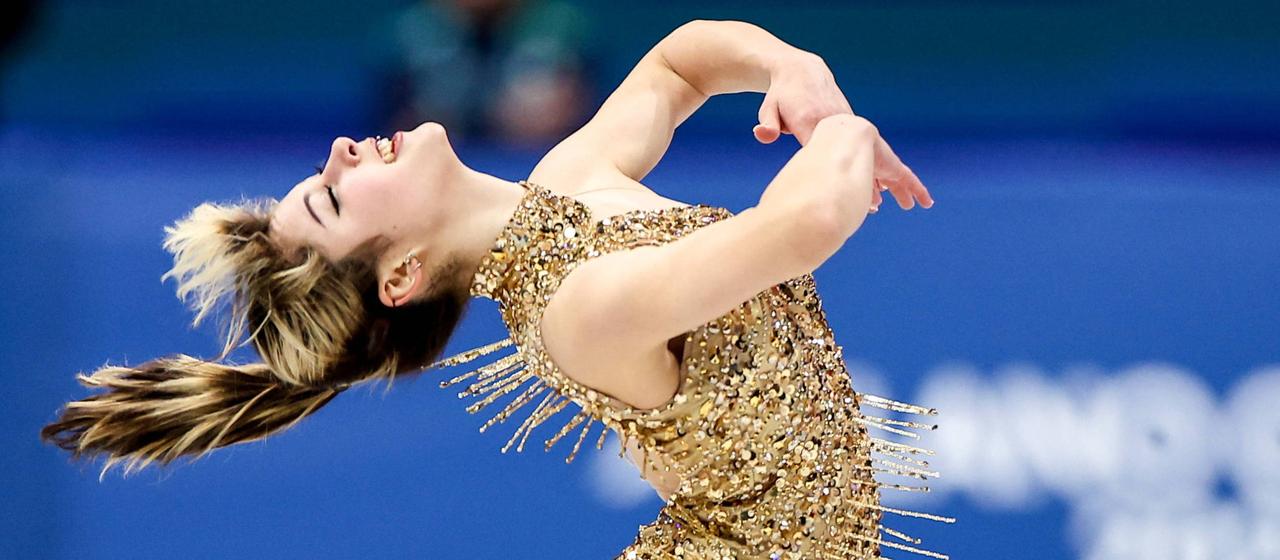 Alysa Liu during her gold routine