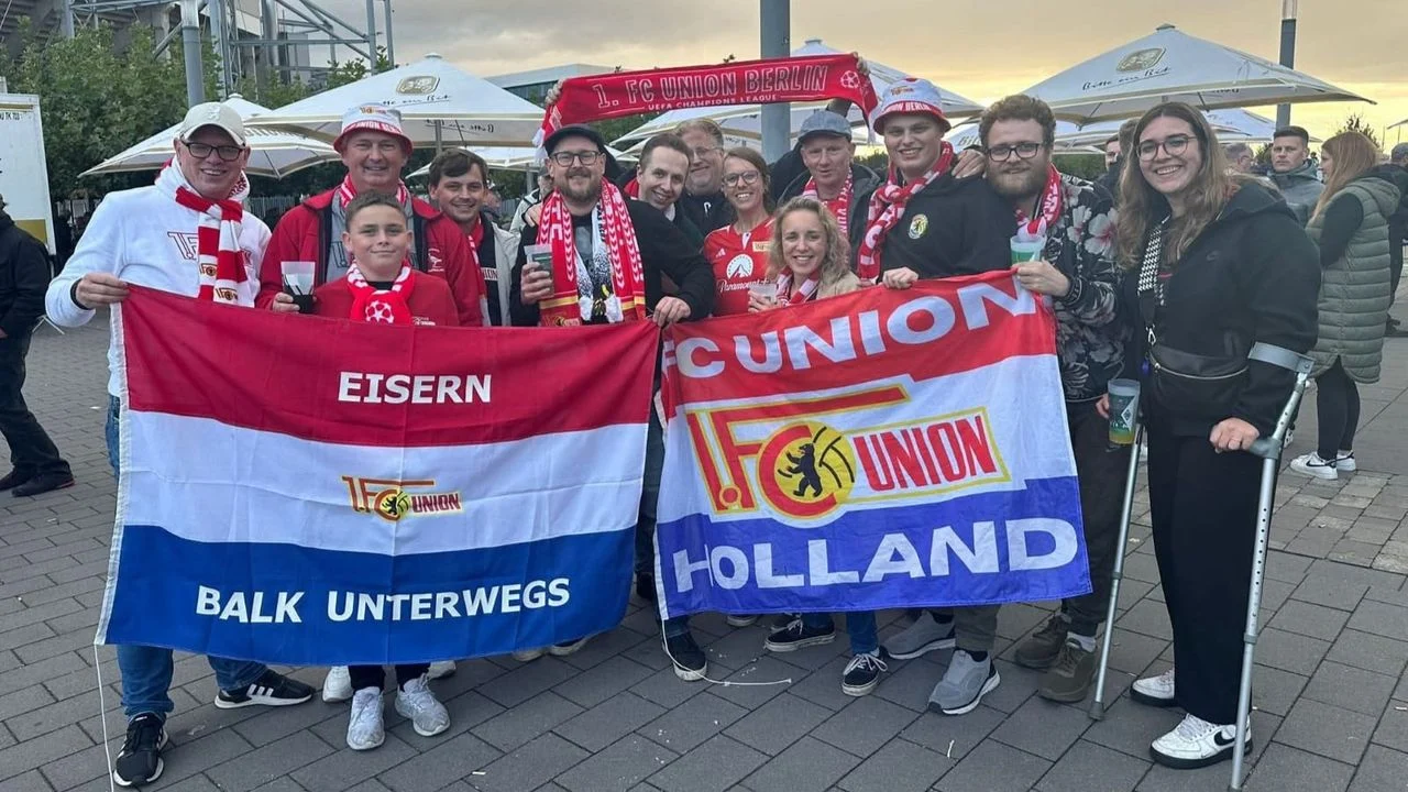 Marieke at an away match of Union Berlin at Borussia Mönchengladbach