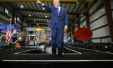 Donald Trump greets attendees at his speech at a steel mill in Rome, Georgia, last Thursday.