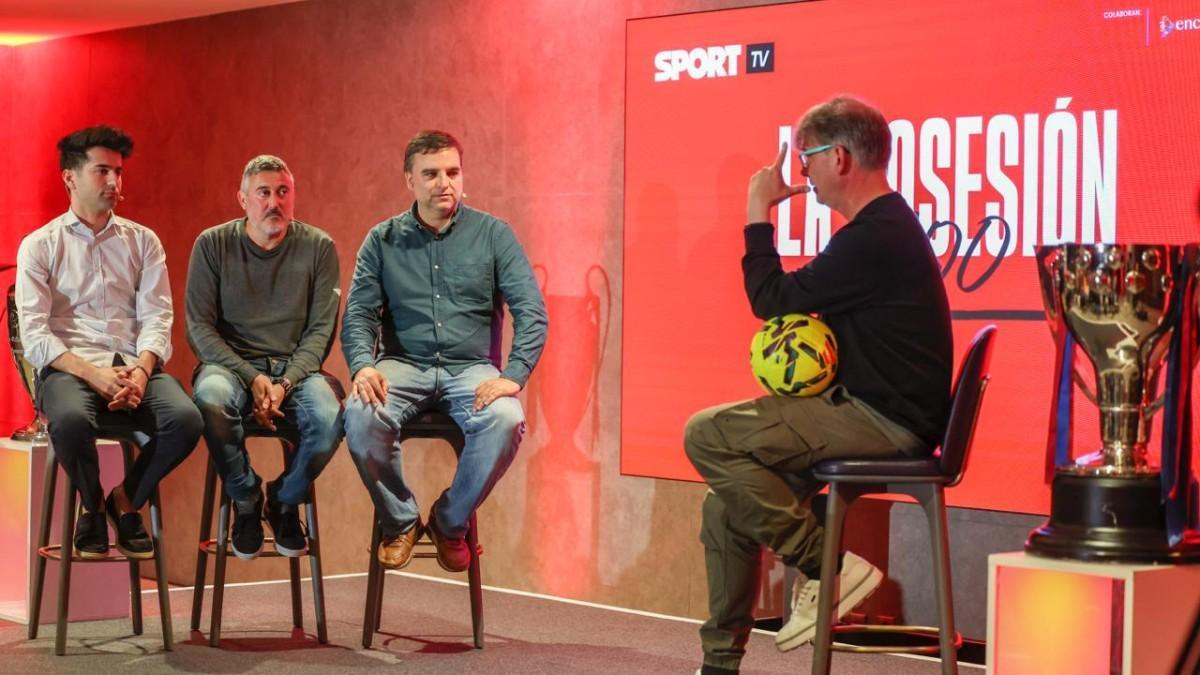 Sport journalists Carlos Monfort, Ivan Sanantonio and Jaume Marcet accompanied the presenter of La Possession David Bernabéu