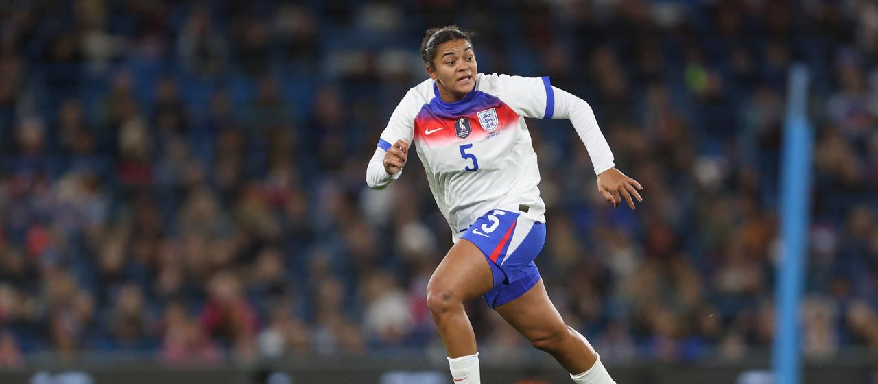 Jess Carter during an England national team game