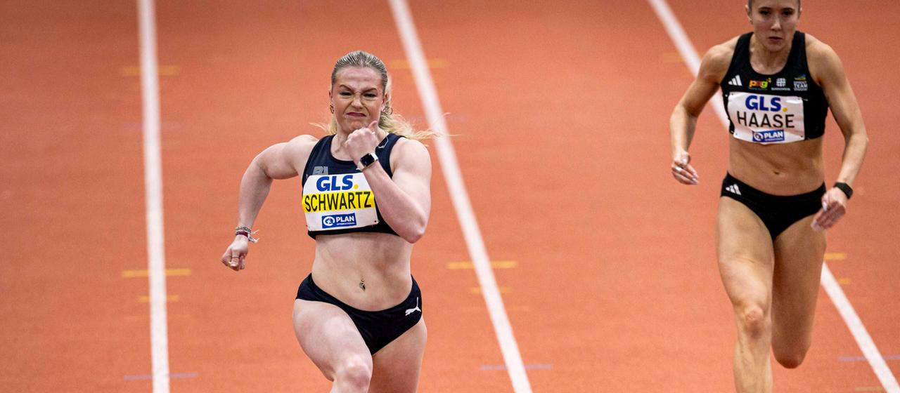 Germany's Philina Schwartz in a full sprint