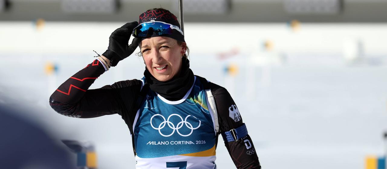 Franziska Preuß at the shooting range