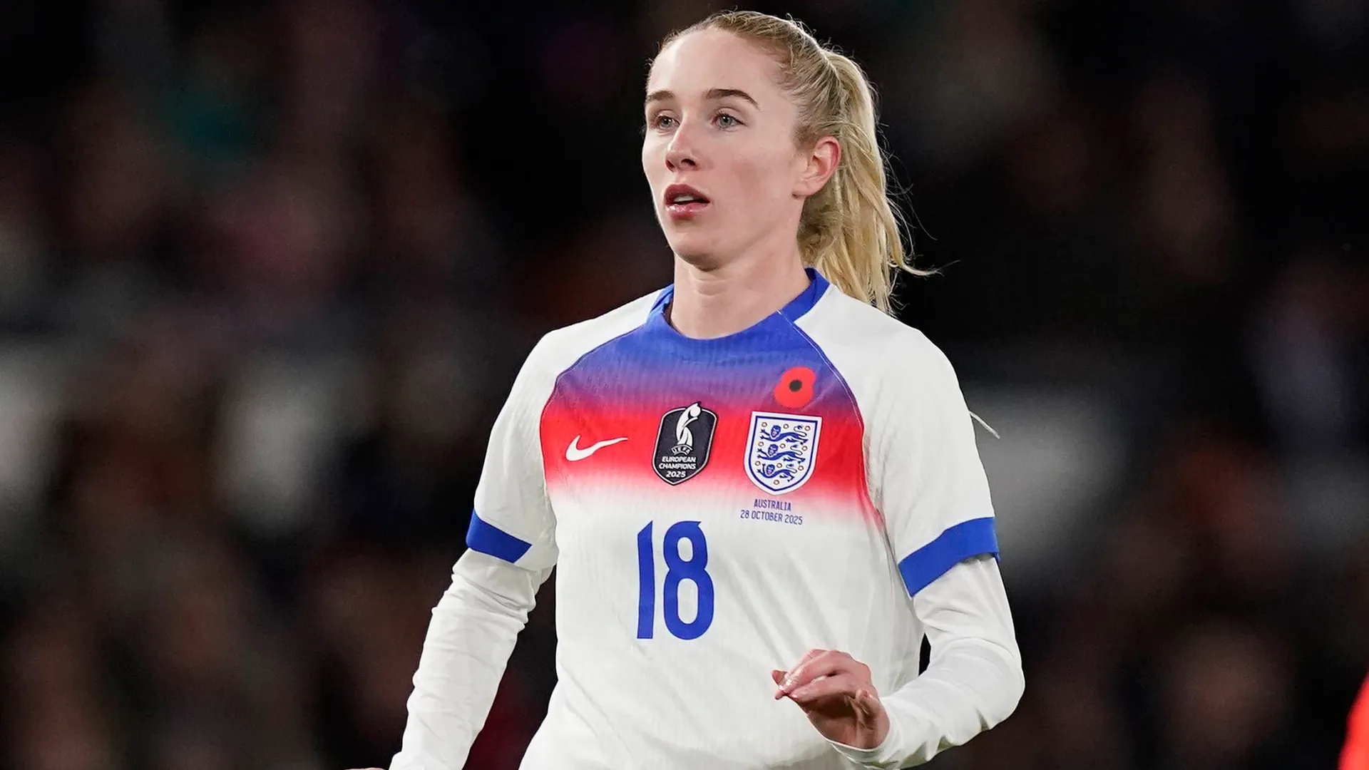 Missy Bo Kearns in the England national team jersey. The midfielder only played for the team last June "Three Lionesses" debuts. Missy Bo Kearns in the England national team jersey. The midfielder only played for the team last June "Three Lionesses" debuts.