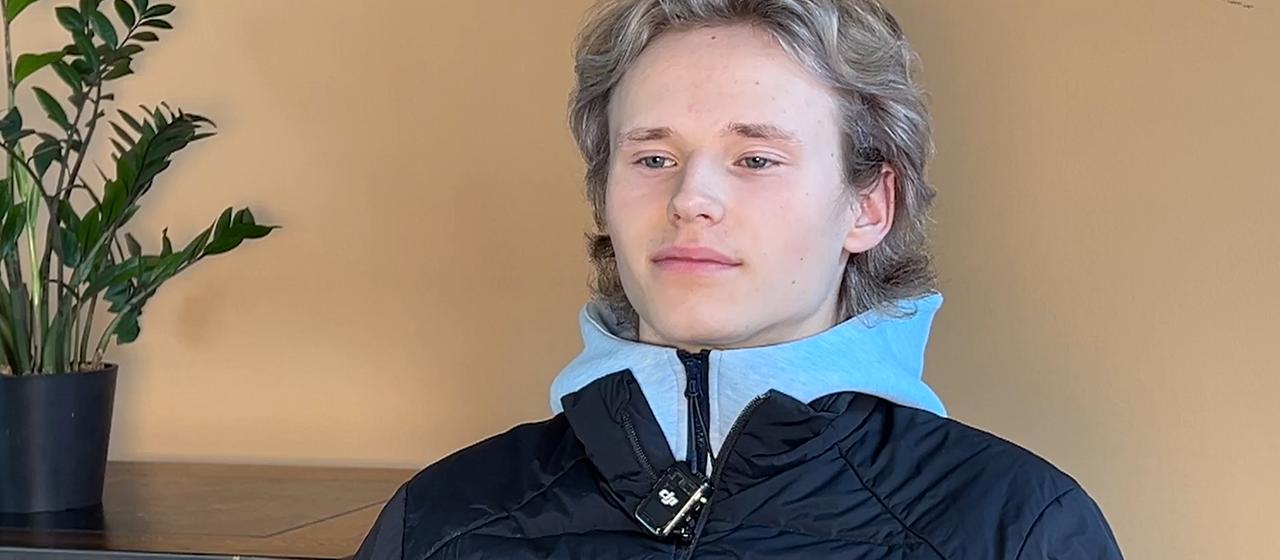 The American figure skater Ilia Malinin in an interview
