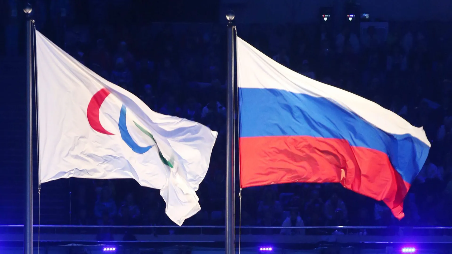 The Russian flag at the 2014 Paralympics The Russian flag at the 2014 Paralympics