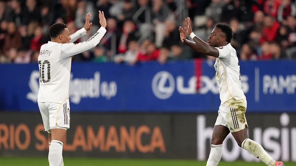 Kylian Mbappé (27) und Vinícius finden sich auf dem Platz. Die Real-Stars gelten aber nicht als Freunde